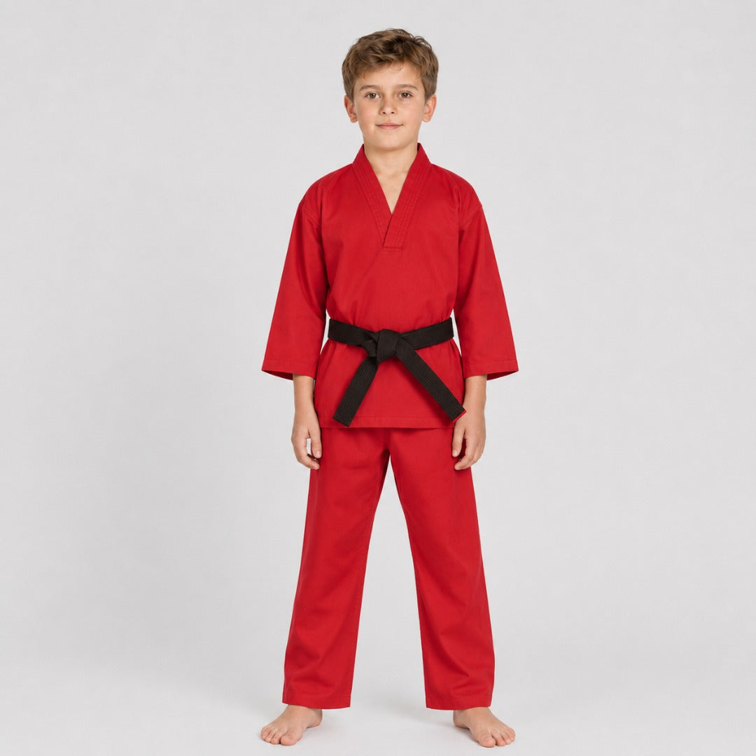 Bytomic Red Label V-Neck Kids Martial Arts Uniform Red