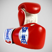 Red Sandee Authentic Leather Boxing Gloves