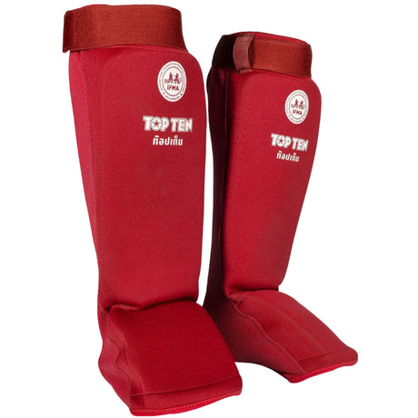 Top Ten Dae IFMA Shin/Instep Guards Red