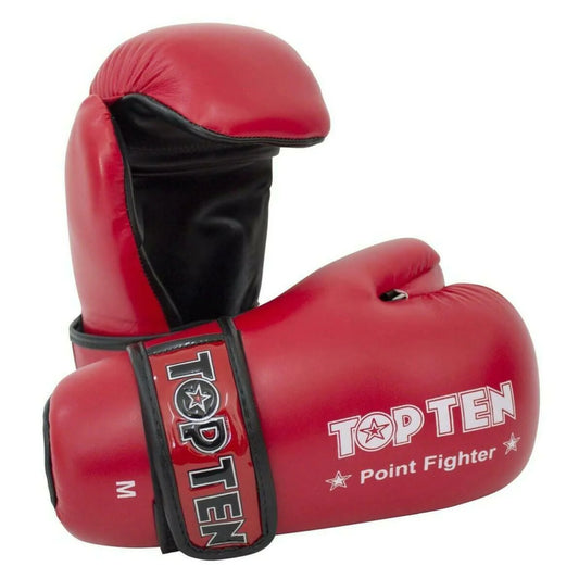 Red Top Ten Pointfighter Gloves