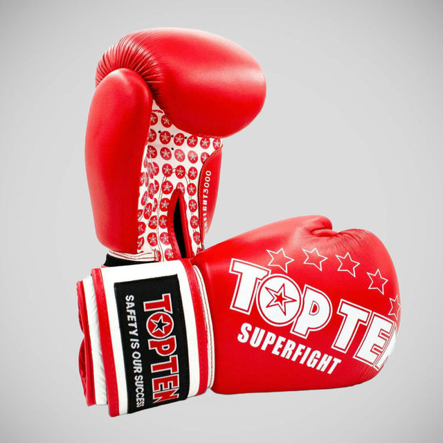 Red Top Ten Superfight Boxing Gloves   