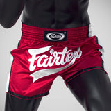 Red/White Fairtex BS1704 Slim Cut Muay Thai Shorts