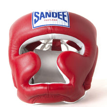 Red/White Sandee Closed Face Head Guard