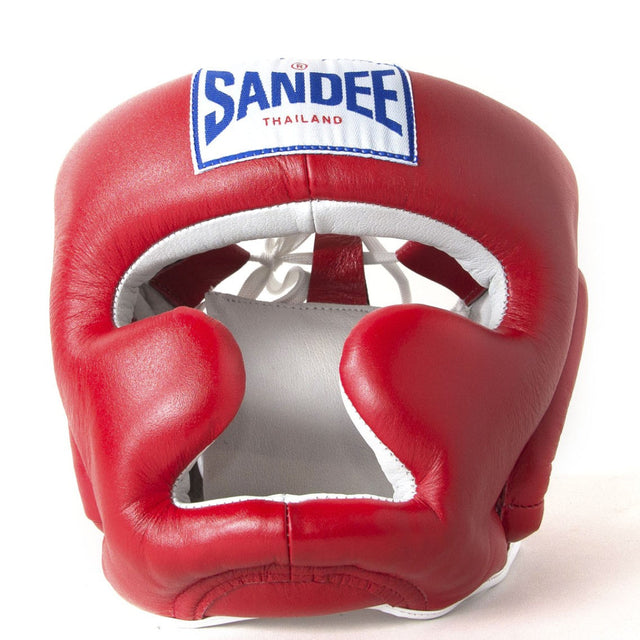 Sandee Closed Face Head Guard Red/White