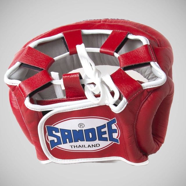 Sandee Closed Face Head Guard Red/White