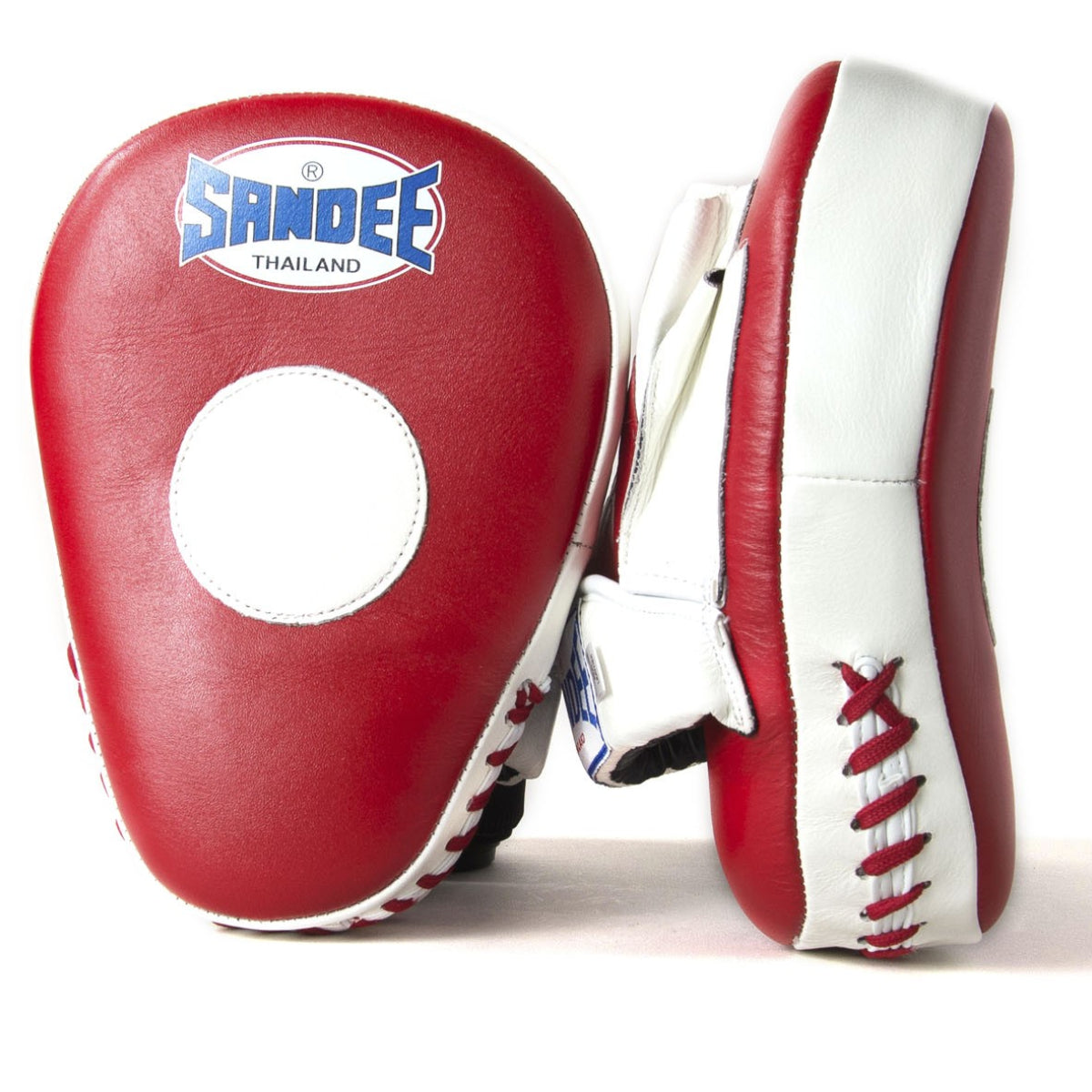 Red/White Sandee Curved Focus Mitts   