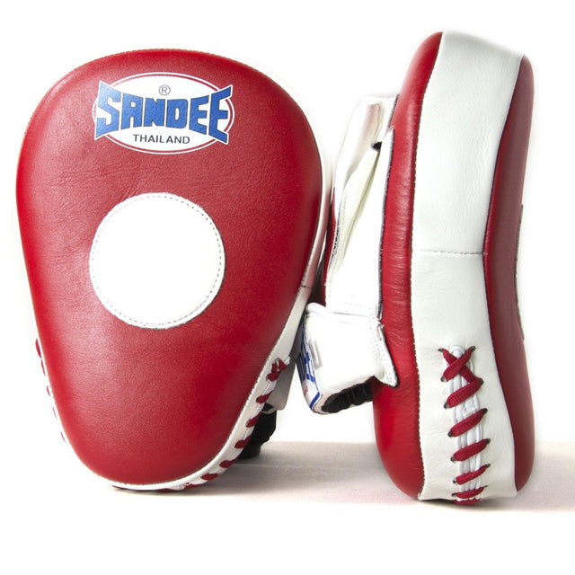 Sandee Curved Focus Mitts Red/White