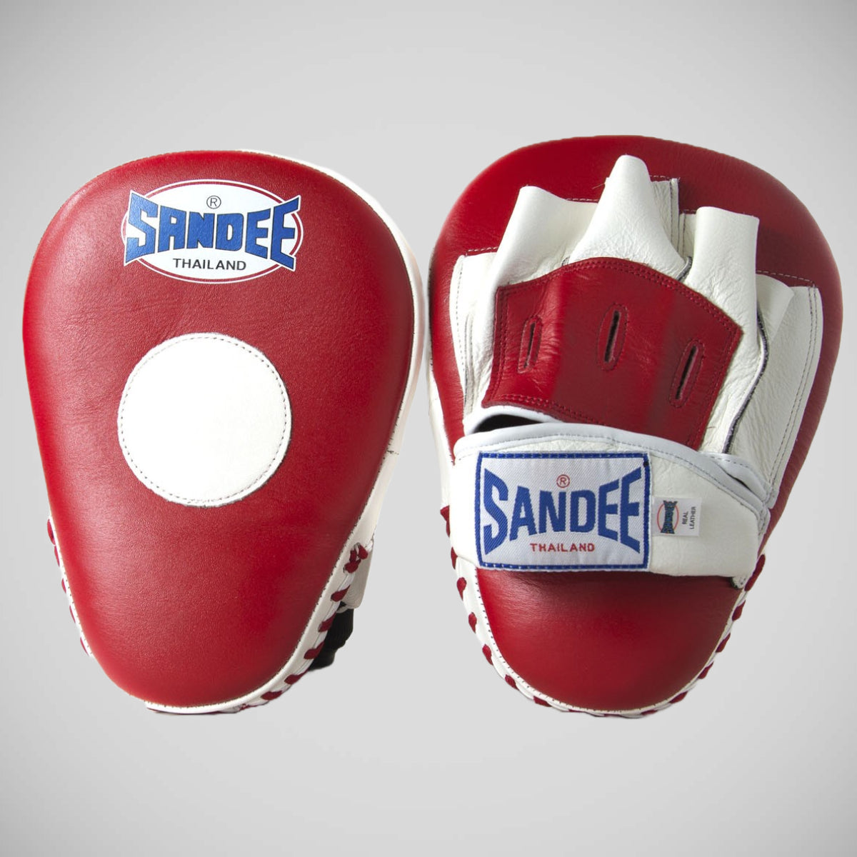 Red/White Sandee Curved Focus Mitts   