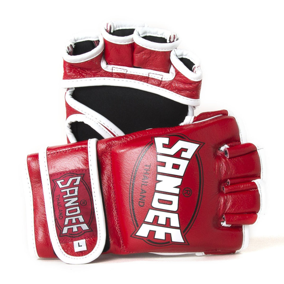 Sandee Leather MMA Fight Gloves Red/White from Made4Fighters