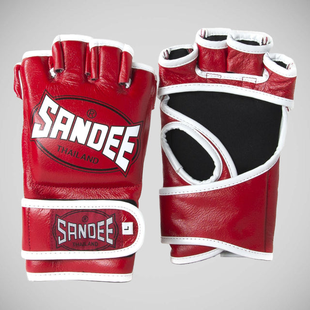 Sandee Leather MMA Fight Gloves Red/White