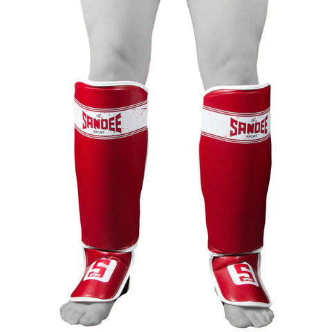 Red/White Sandee Sport Slim Shinguard