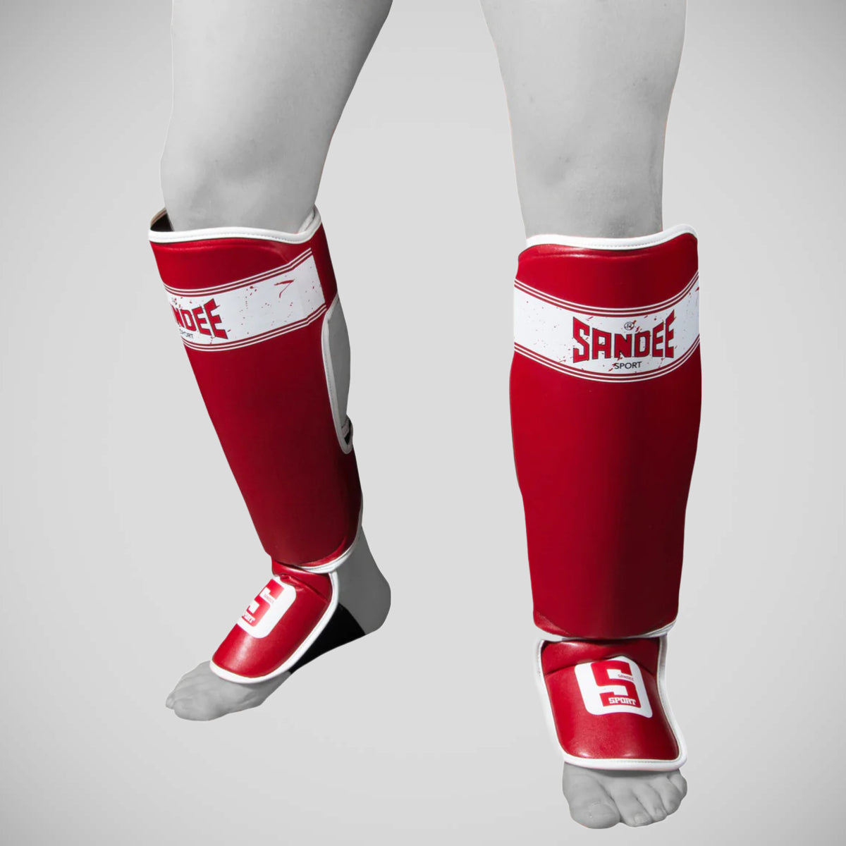 Red/White Sandee Sport Slim Shinguard   