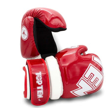 Red/White Top Ten Glossy Block Pointfighter Gloves
