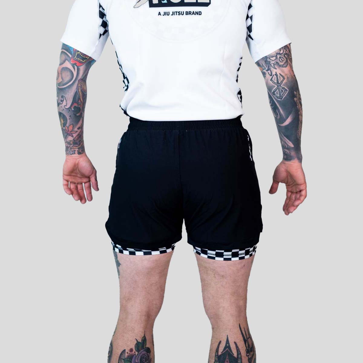 Roll Supreme The Finisher 2 in 1 Jiu Jitsu Shorts noir / blanc