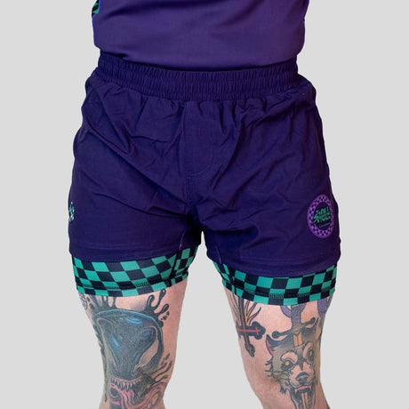 Roll Supreme The Finisher 2 in 1 Jiu Jitsu Shorts violet / vert