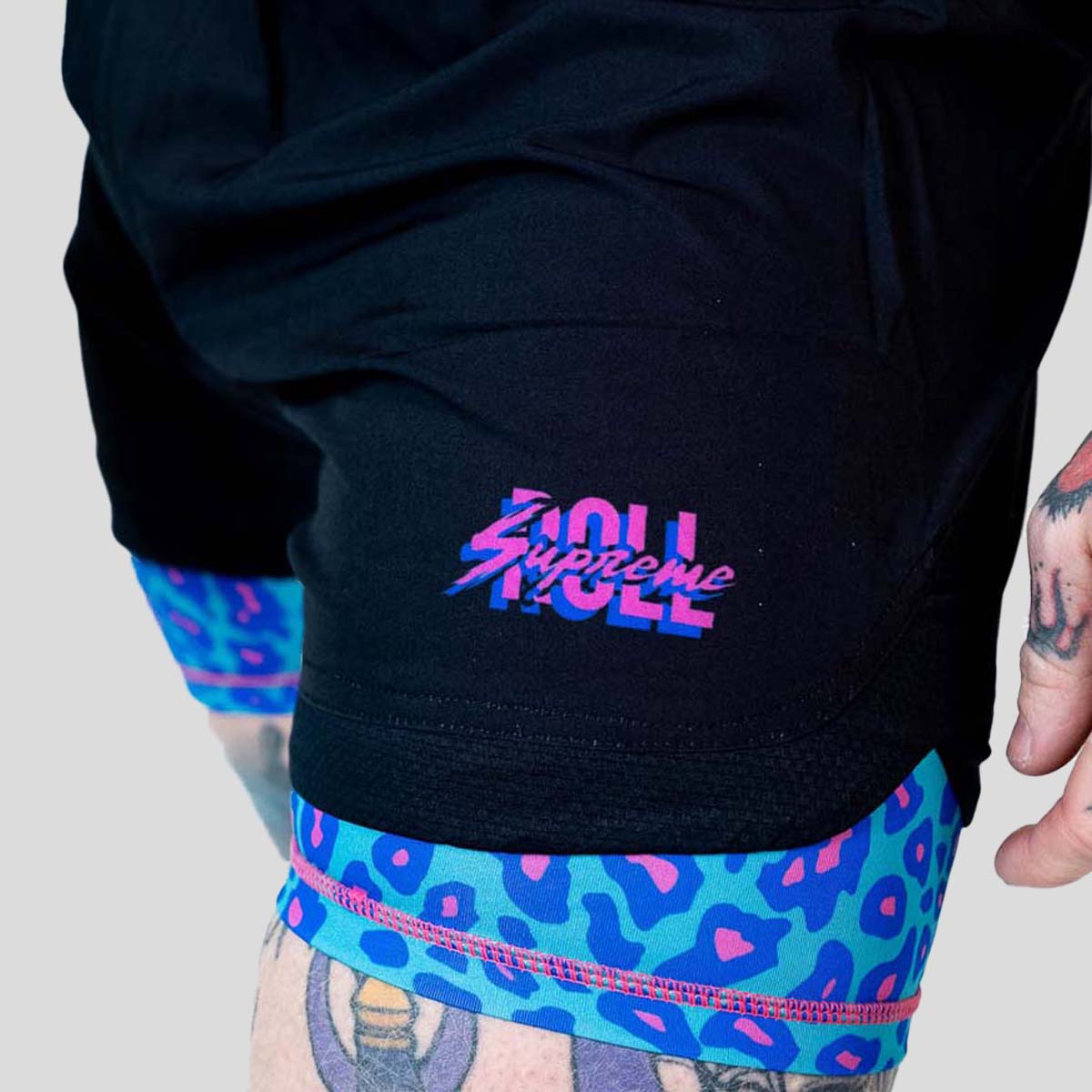 Roll Supreme The Butcher 2 in 1 Jiu Jitsu Shorts bleu / rose