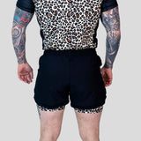 Rouler suprême le boucher 2 en 1 jiu jitsu short jaune / marron