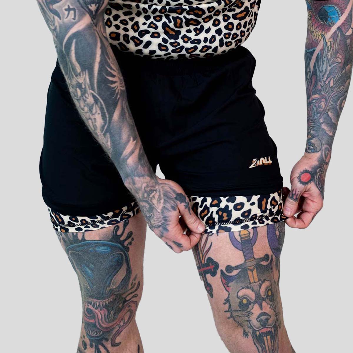 Rouler suprême le boucher 2 en 1 jiu jitsu short jaune / marron