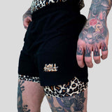 Rouler suprême le boucher 2 en 1 jiu jitsu short jaune / marron