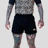 Rouler suprême le boucher 2 en 1 jiu jitsu short jaune / marron