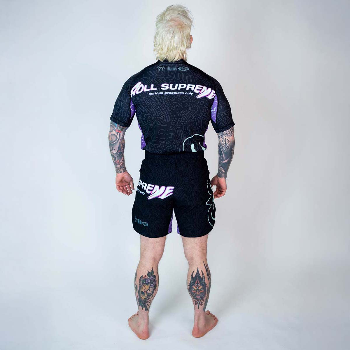 Rouler suprême le rave ultraviolet Brain Freeze 2 in 1 jiu jitsu shorts