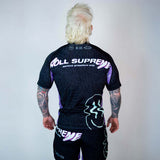 Rouler suprême le rave ultraviolet cerveau gèle à manches courtes à manches courtes