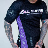 Rouler suprême le rave ultraviolet cerveau gèle à manches courtes à manches courtes