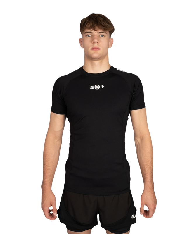 Scramble Senshu '26 Rash Guard Black in black, front view