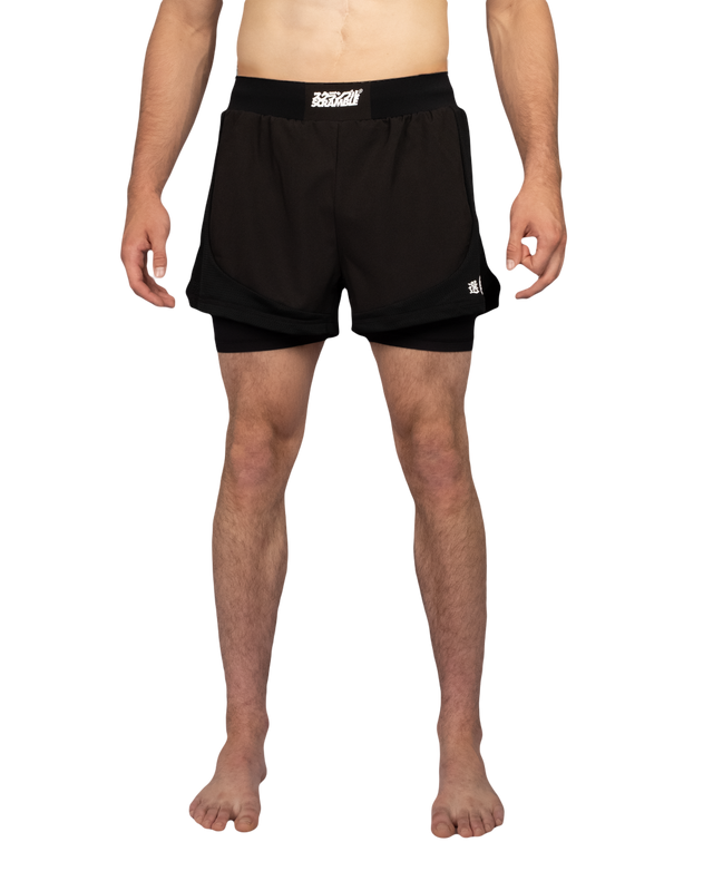 Scramble Senshu '26 Grappling Shorts Black in black, front view