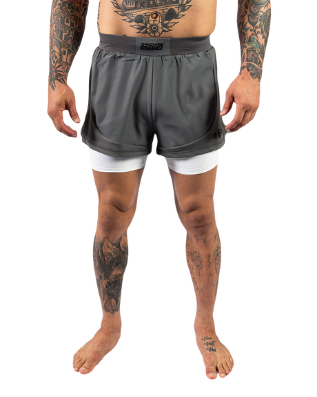 Scramble Senshu '26 Grappling Shorts White in white, front view