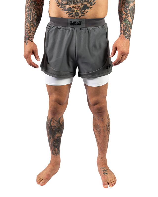 Scramble Senshu '26 Grappling Shorts White in white, front view