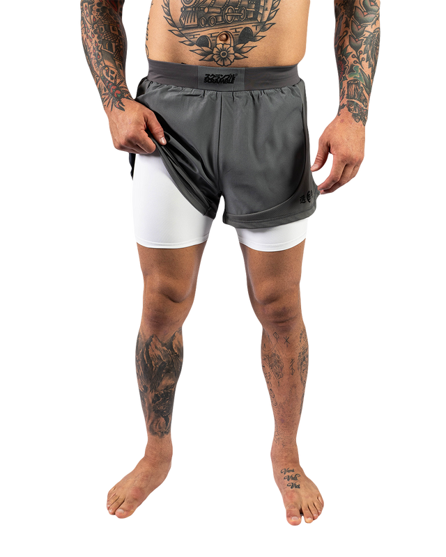 Scramble Senshu '26 Grappling Shorts White in white, view 5 of 6
