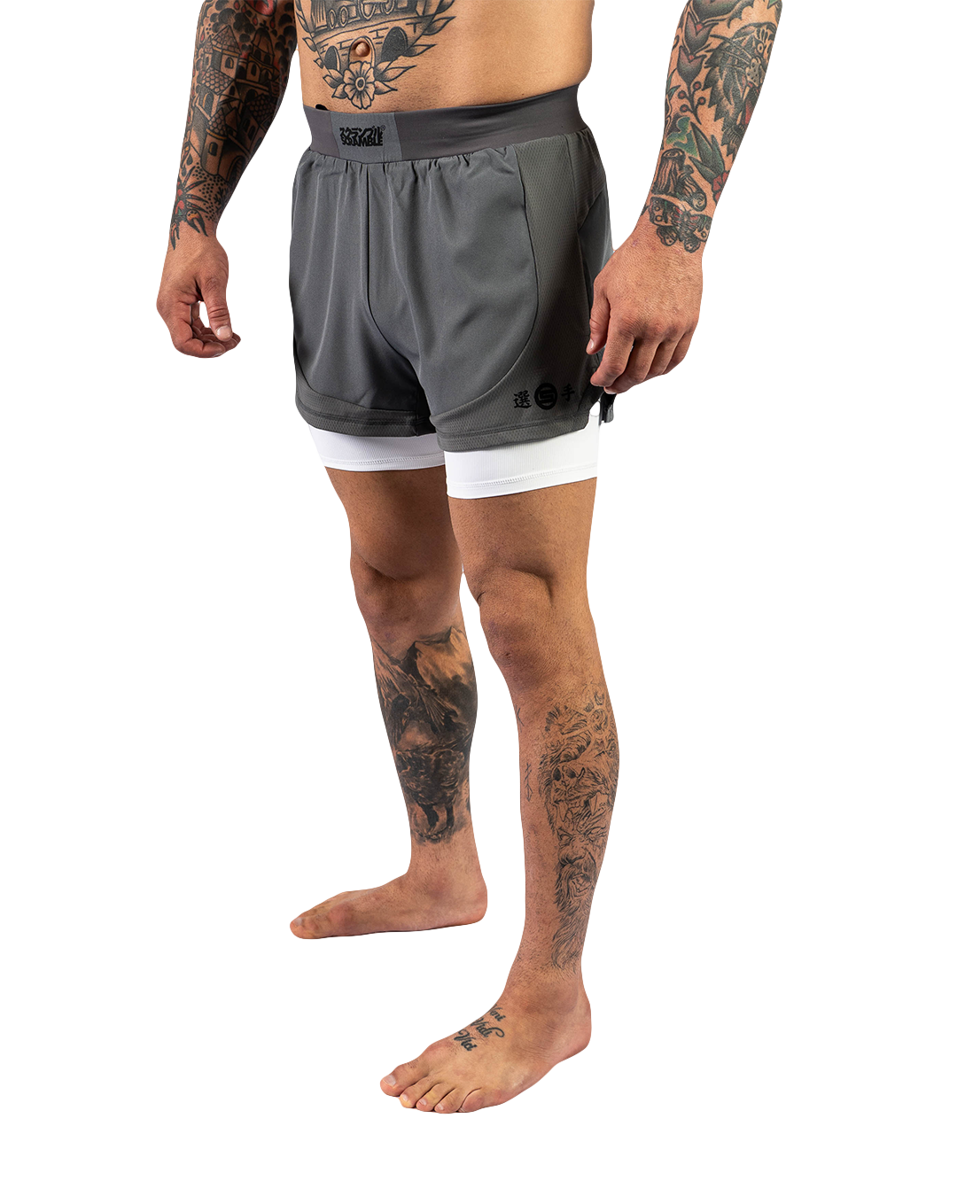 Scramble Senshu '26 Grappling Shorts White in white, view 3 of 6