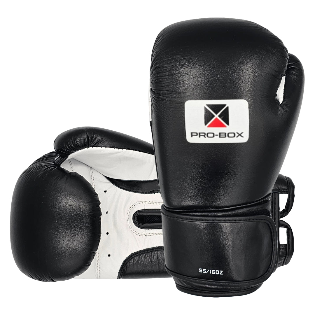 Pro-Box Super-Spar Leather Boxing Gloves Black 16oz