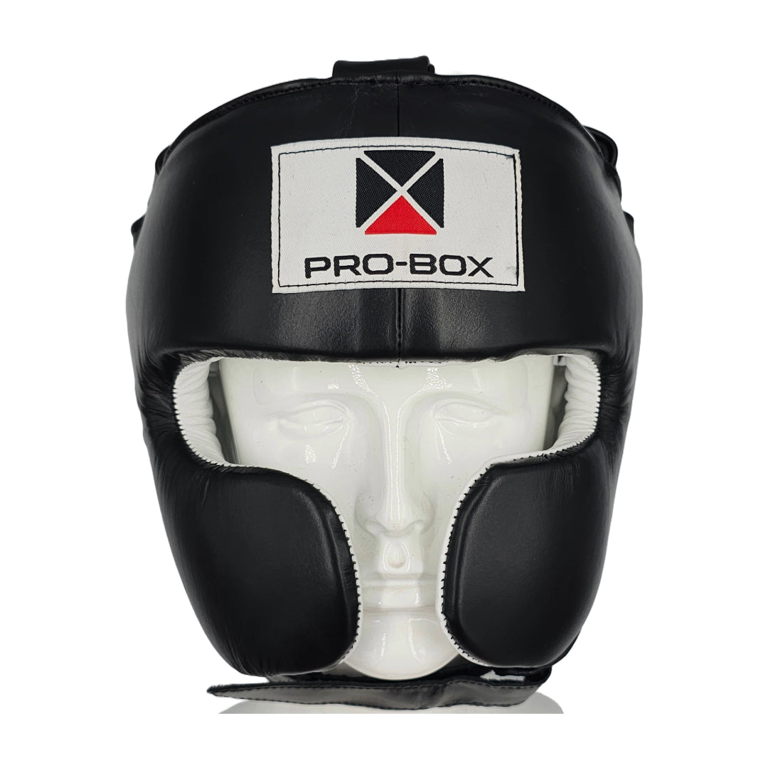 Pro-Box Super-Spar Leather Head Guard Black