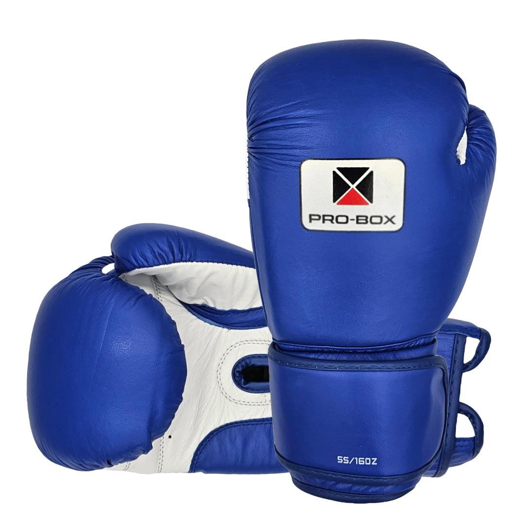 Pro-Box Super-Spar Leather Boxing Gloves Blue 16oz