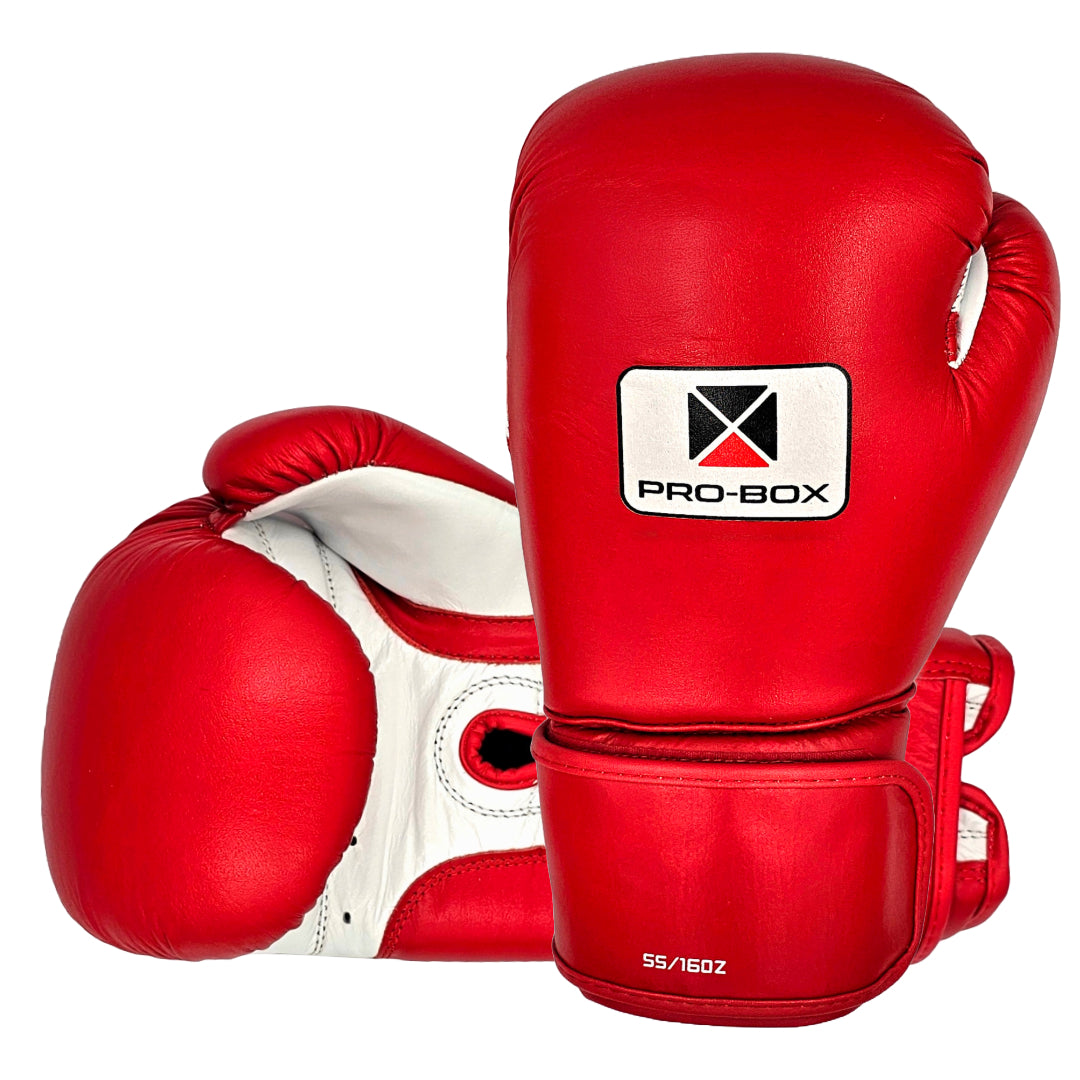 Pro-Box Super-Spar Leather Boxing Gloves Red 16oz