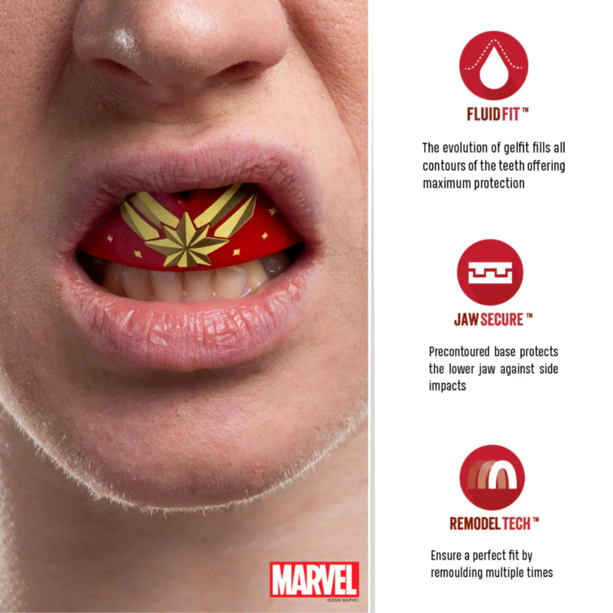 Safejawz Marvel Capitán Marvel Mouth Guard