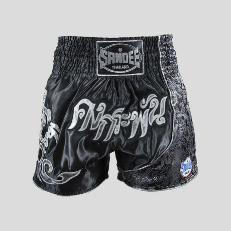 Black/Silver Sandee Unbreakable Thai Shorts   