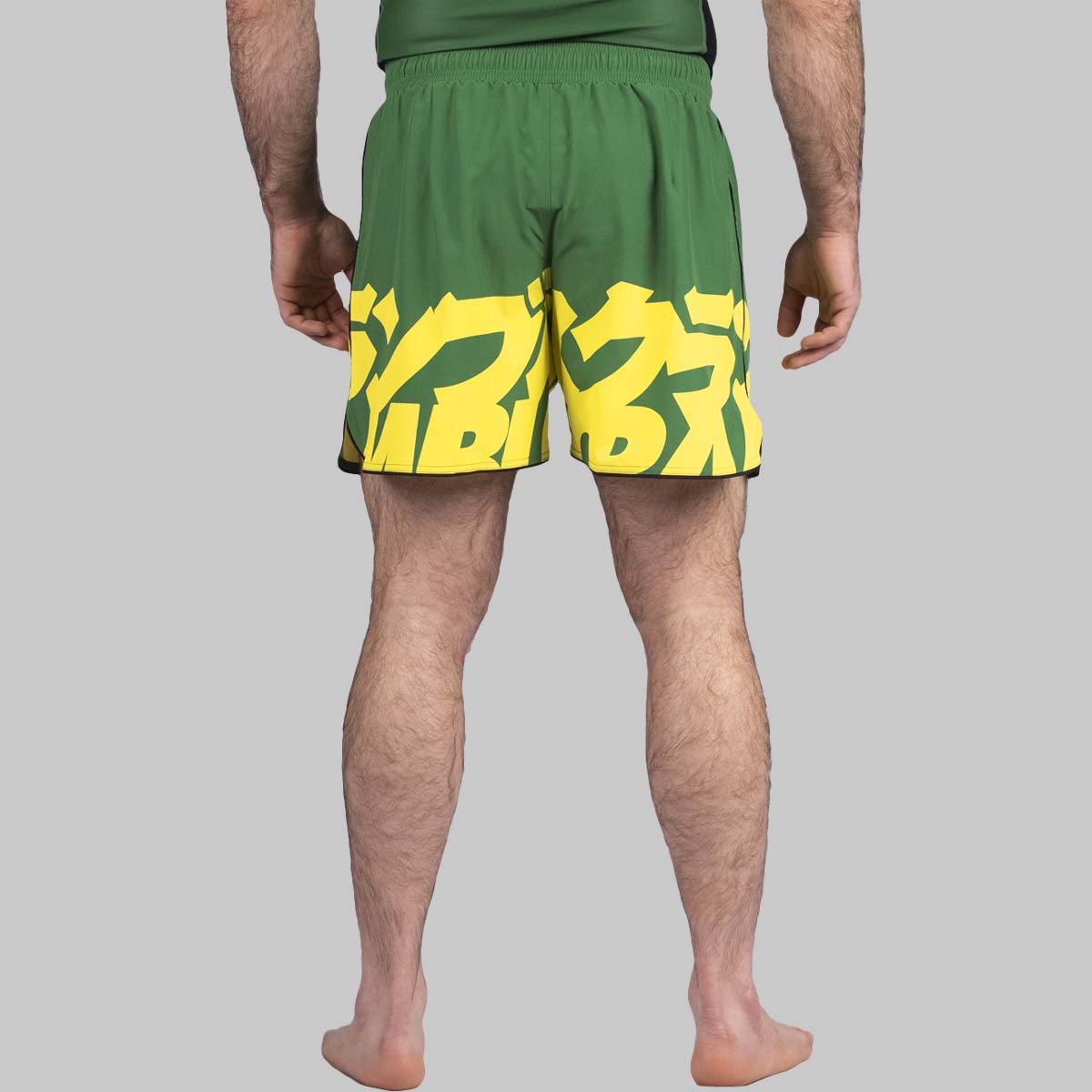 Shorts a pressione di baka scramble verde/giallo