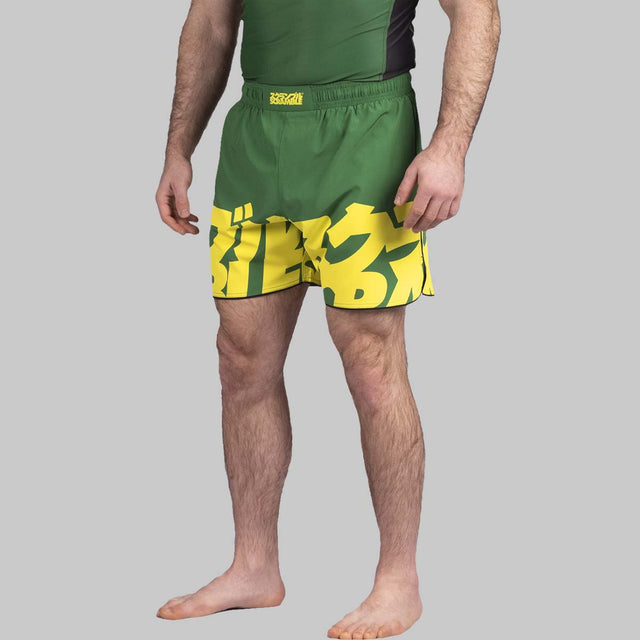 Scramble Baka Grappling Shorts Green/Yellow