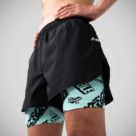Scramble Logotype Combination Shorts Seafoam