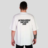 Scramble dör aldrig t-shirt vit