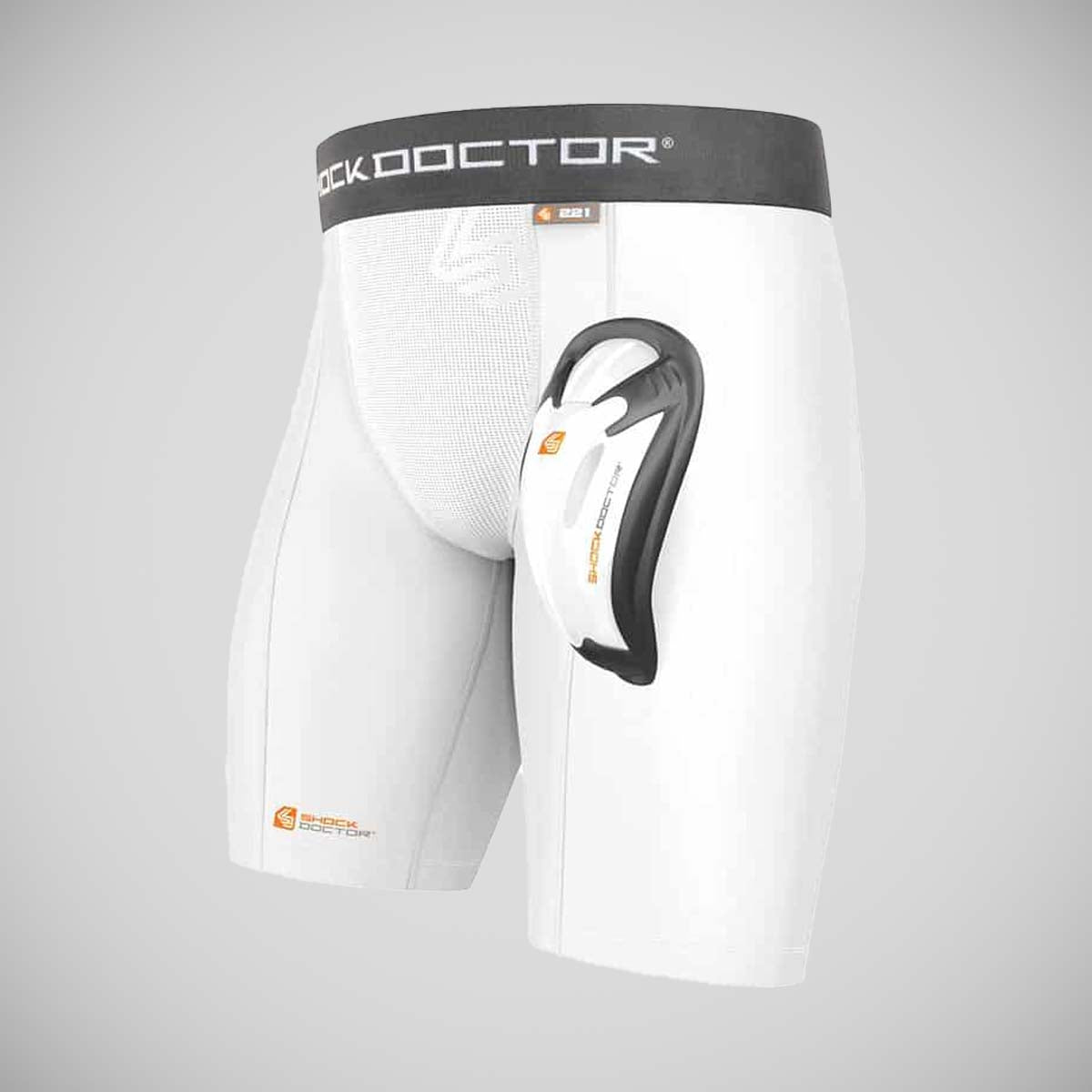 Bioflex Compression Equipment Shock Doctor Youth Core Compression Short/Bioflex Cup White from ...