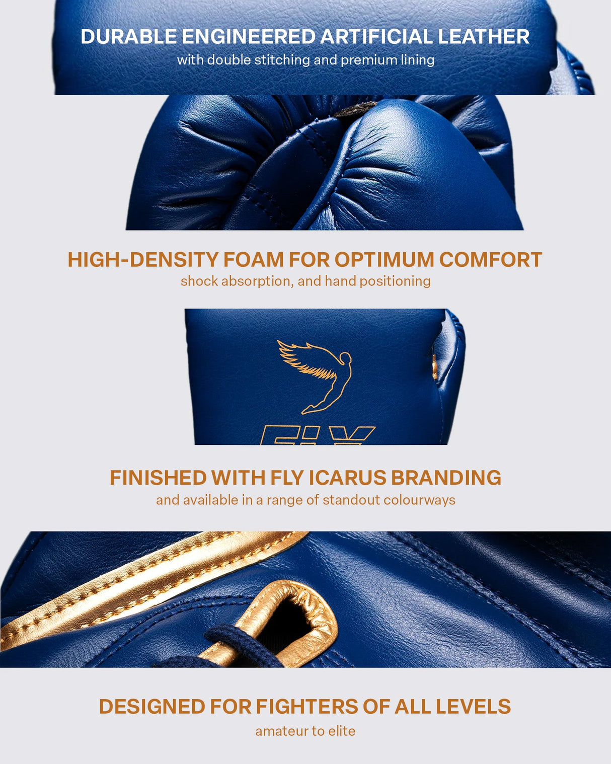 Fly Superlace Pro X 2 Boxing Gloves Space Blue/Gold