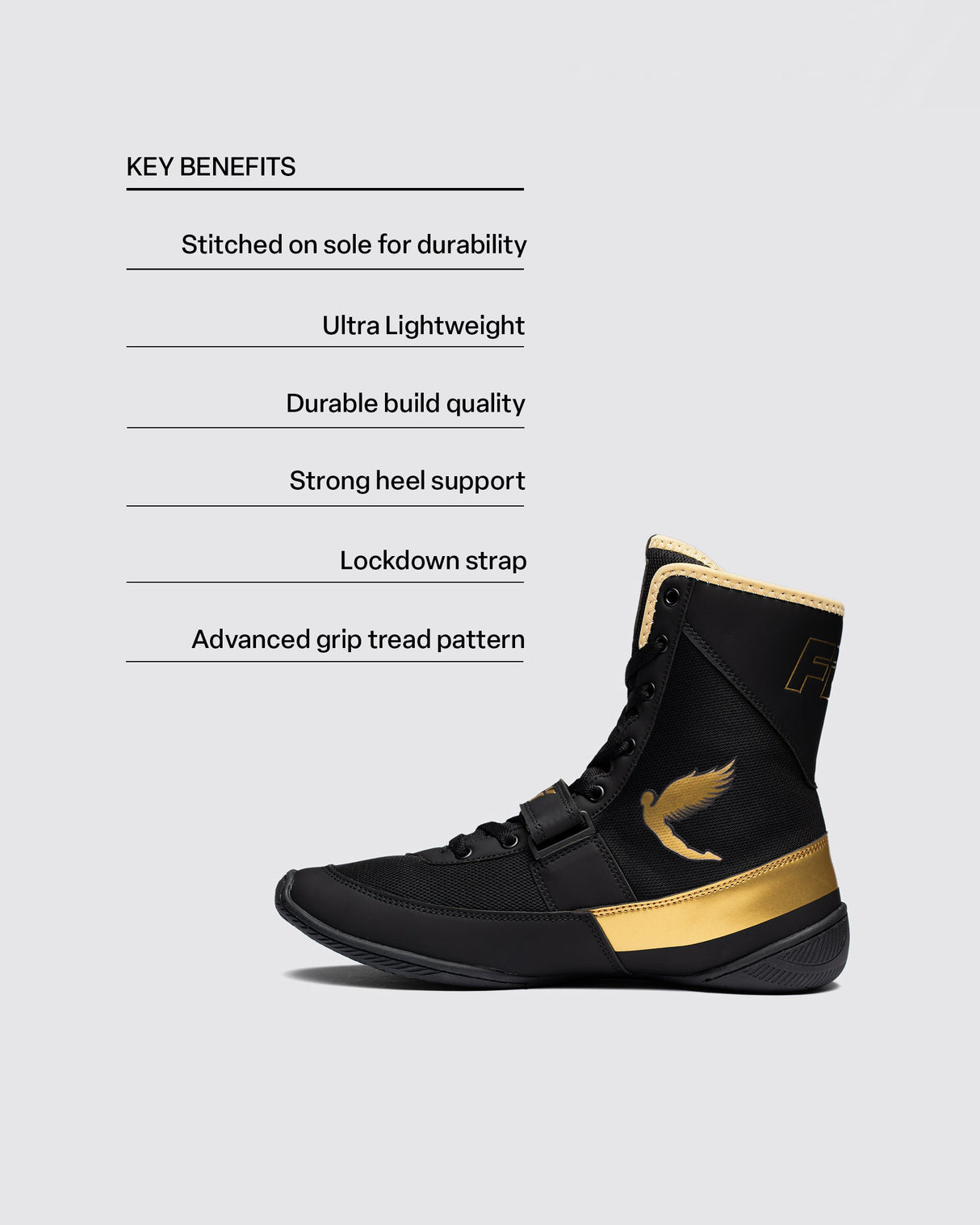 Fly Kids Storm 2 Boxing Boots Black/Gold