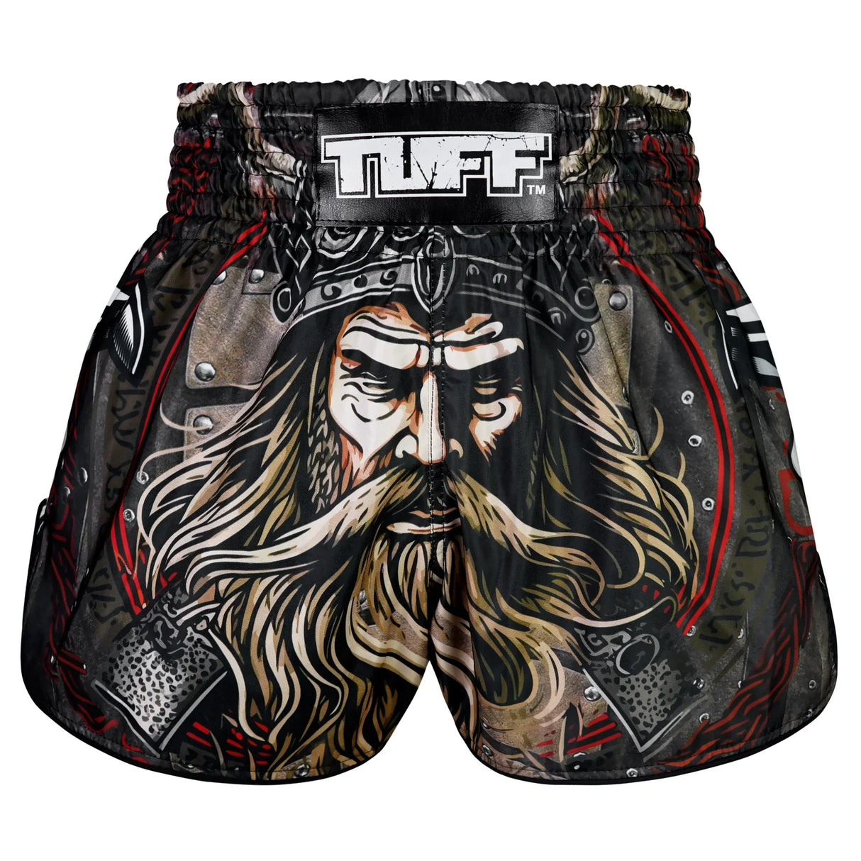 TUFF Sport RMS120 High-Cut Retro Berserkers Fury Muay Thai Shorts Brown - front view