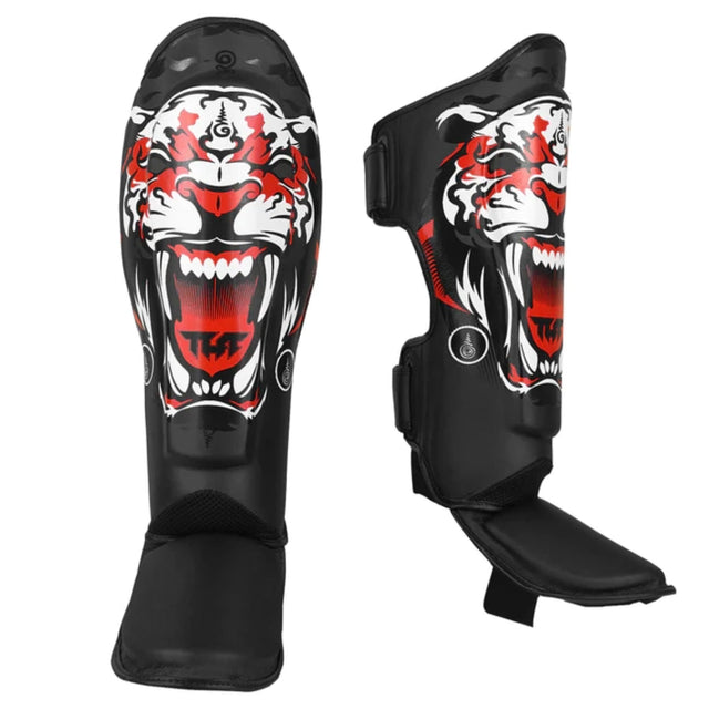 TUFF Sport Black Tiger Muay Thai Shin Pads