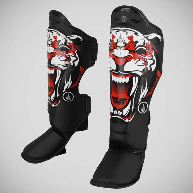 TUFF Sport Black Tiger Muay Thai Shin Pads