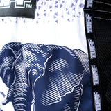 Tuff Sport MRS203 Retro -Stil weißer Krieg Elefant Muay Thai Shorts